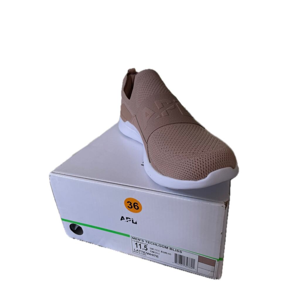 APL Mens TechLoom‎ Bliss Slip On Running Shoes 11.5 Latte Tan Knit Athletic Gym